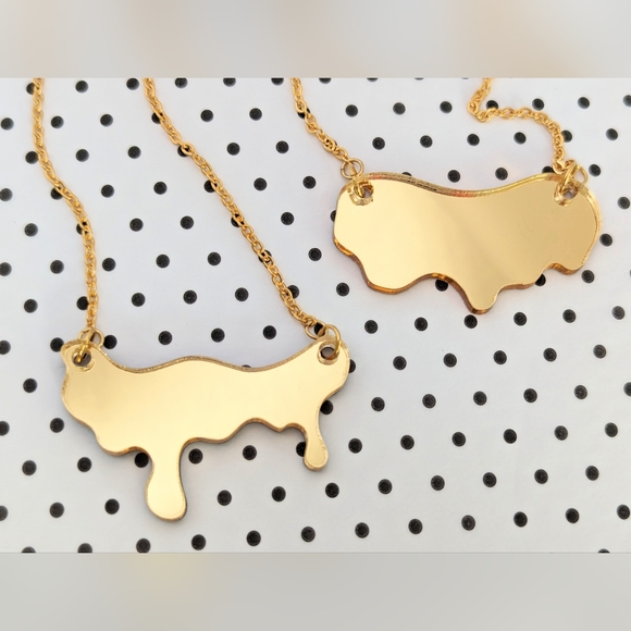 Mirror Drip Necklace + Matching Studs | Hypoallergenic - Picture 8 of 17